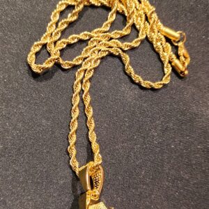 Bombshell Grenade Bling Handgun Necklace - GOLD