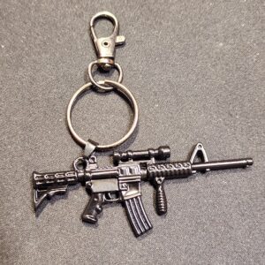 Stylish Submachine Gun Pendant/Keychain (Black)