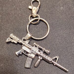 Stylish Submachine Gun Pendant/Keychain (Silver)